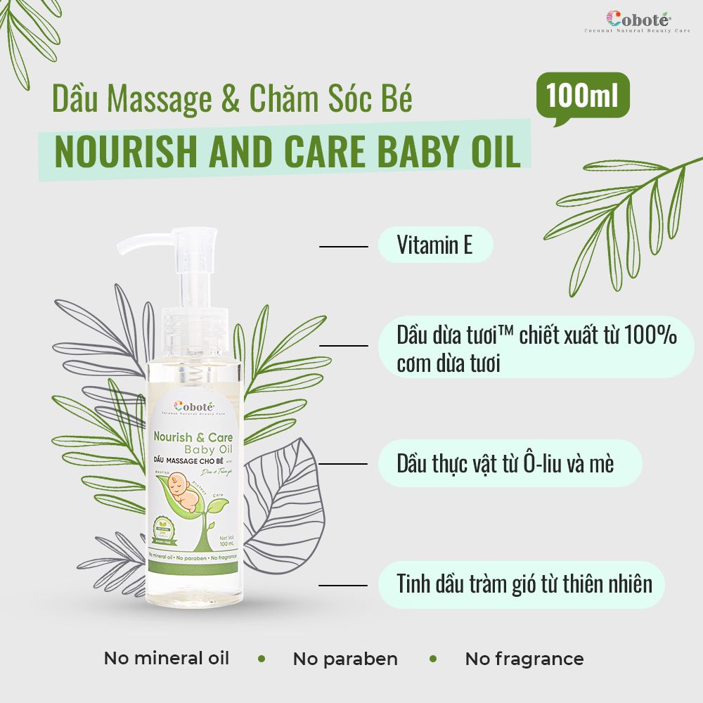 DẦU MASSAGE & CHĂM SÓC BÉ - Nourish and Care Baby Oil