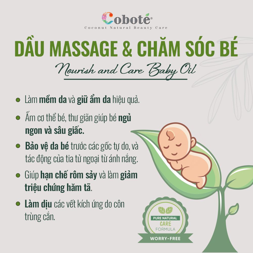 DẦU MASSAGE & CHĂM SÓC BÉ - Nourish and Care Baby Oil