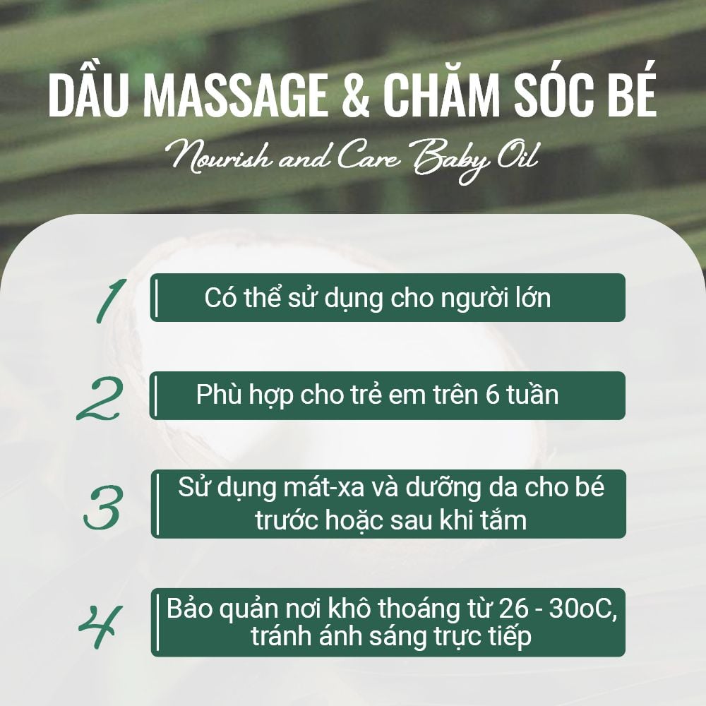 DẦU MASSAGE & CHĂM SÓC BÉ - Nourish and Care Baby Oil