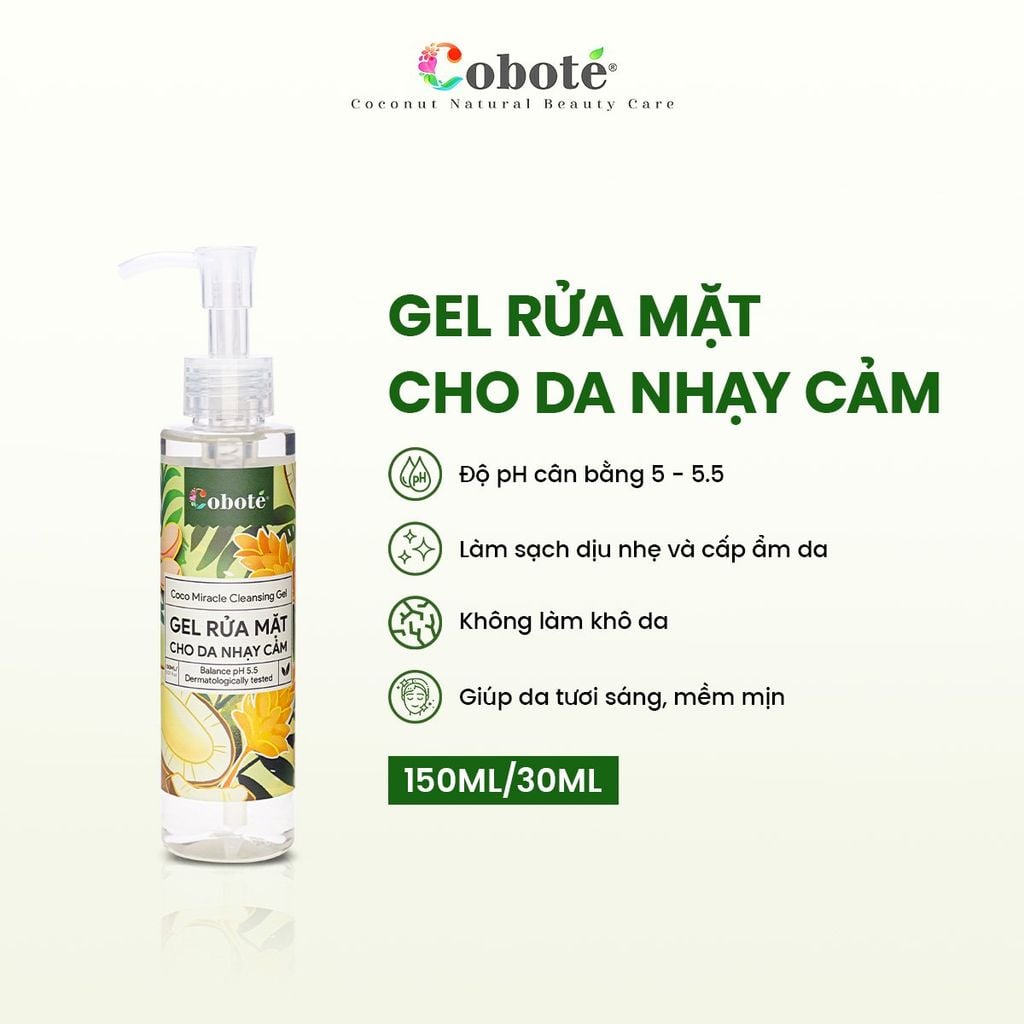 Gel Rửa Mặt Cho Da Nhạy Cảm - Coco Miracle Cleansing Gel