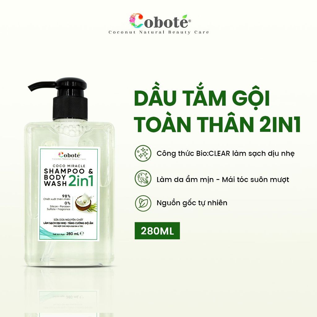 DẦU TẮM GỘI TOÀN THÂN 2IN1 - Coco Miracle Shampoo and Body Wash 2in1 280ml