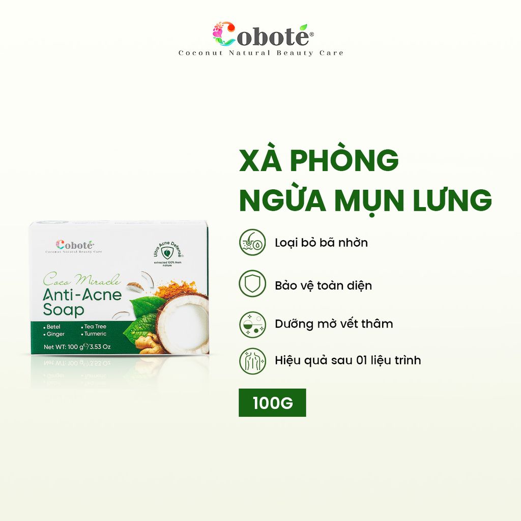 XÀ PHÒNG NGỪA MỤN CƠ THỂ - Coco Miracle Anti Acne Soap 100g