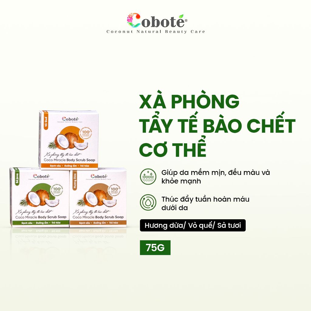 XÀ PHÒNG TẨY TẾ BÀO CHẾT - Coco Miracle Body Scrub Soap  - Vỏ quế