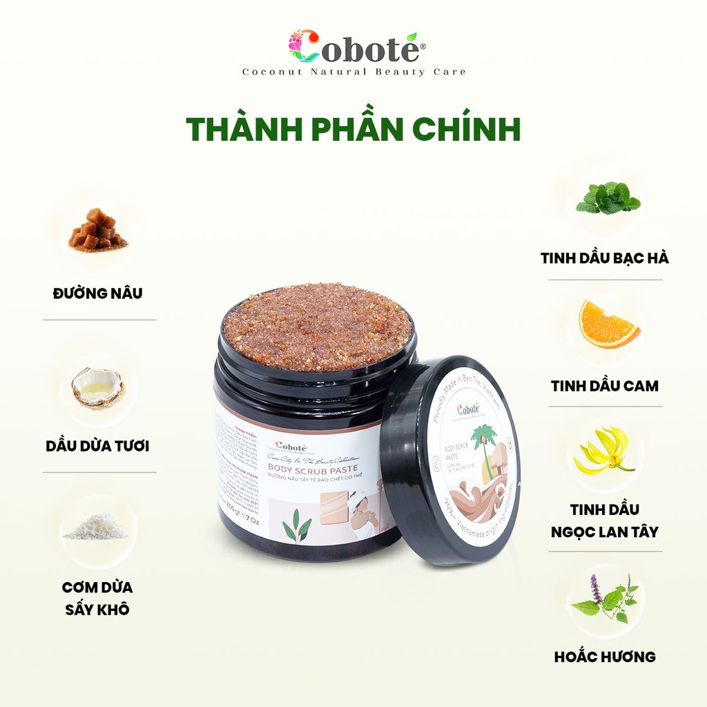 Đường nâu tẩy tế bào chết cơ thể  | Body Scrub Paste