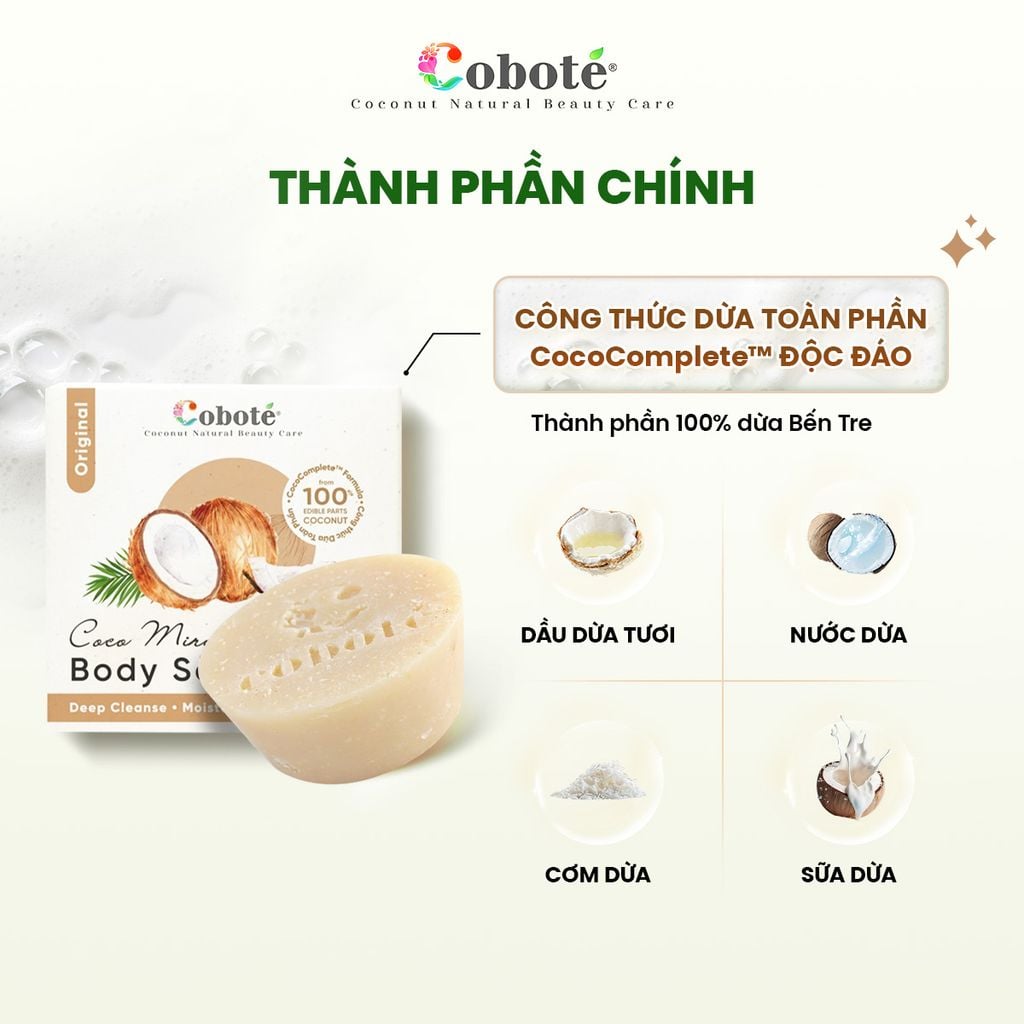 XÀ PHÒNG TẨY TẾ BÀO CHẾT - Coco Miracle Body Scrub Soap  - Sả tươi