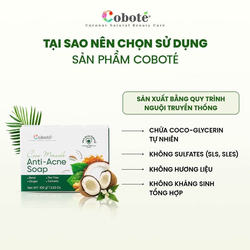 XÀ PHÒNG NGỪA MỤN CƠ THỂ - Coco Miracle Anti Acne Soap 100g