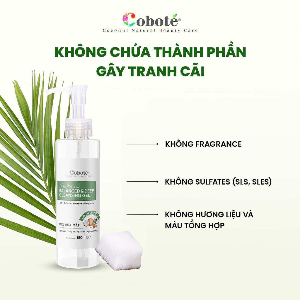Gel Rửa mặt cho da dầu mụn nhạy cảm - Coco Miracle Balanced and Deep Cleansing Gel