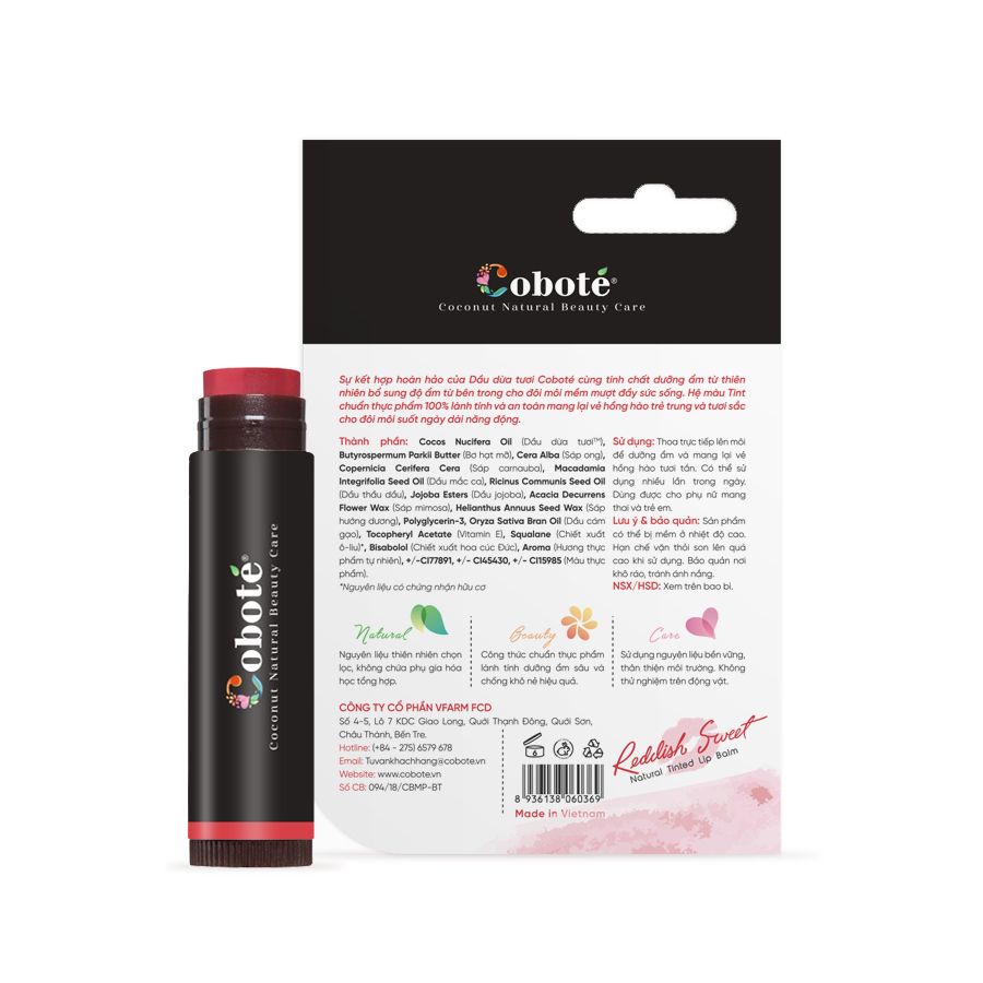 SON DƯỠNG  CÓ MÀU - Natural Tinted Lip Balm - Đỏ