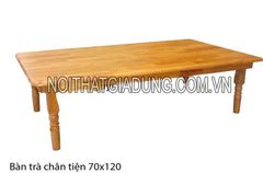 Bàn trà chân tiện 70 x 120 - Tự nhiên