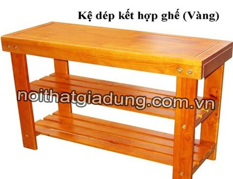 Kệ dép kết hợp ghế - Vàng