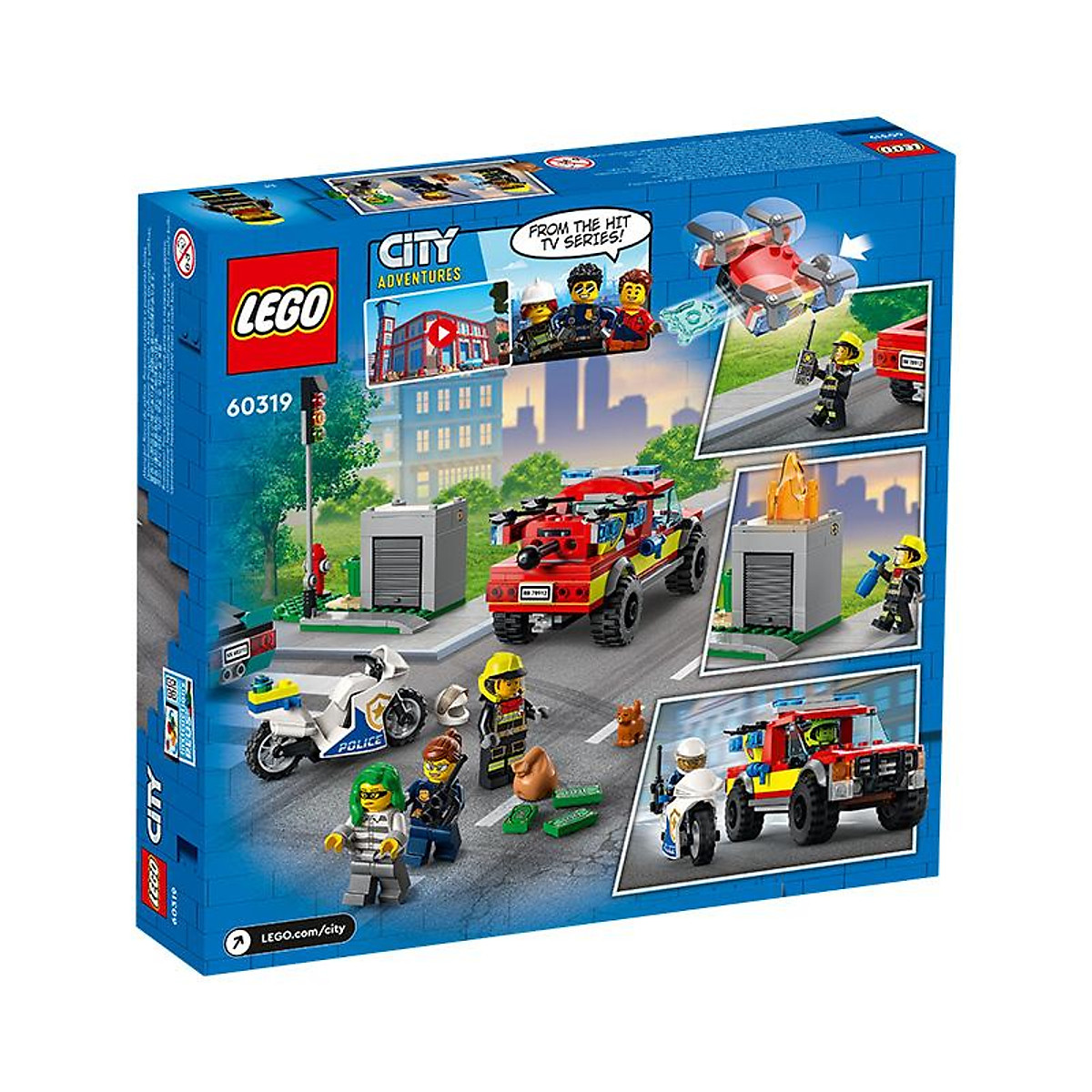 Đồ Chơi LEGO CITY Xe Cứu Hỏa & Cảnh Sát Truy Bắt Tội Phạm 60319