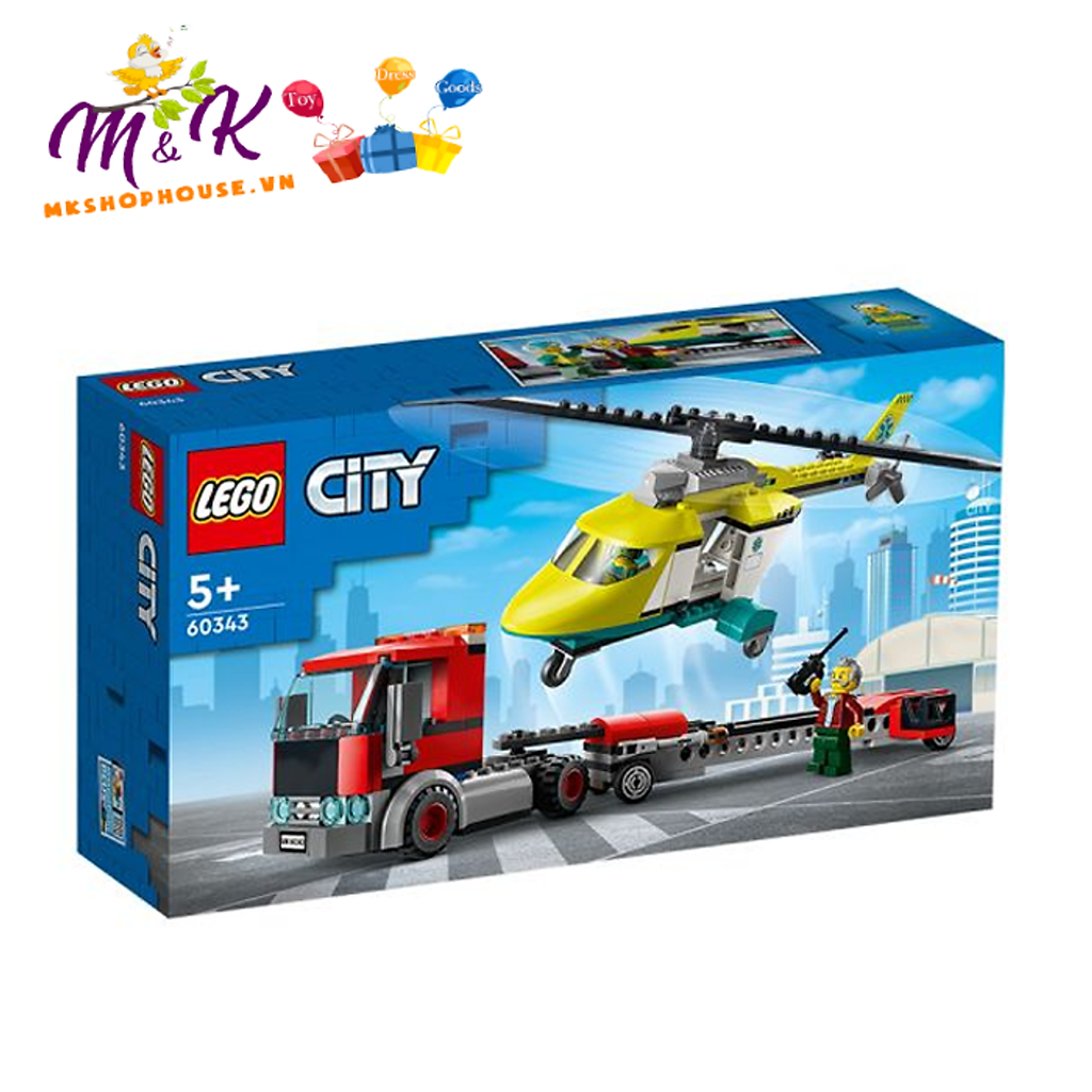 Đồ Chơi LEGO CITY Xe Vận Chuyển Trực Thăng Cứu Hộ 60343