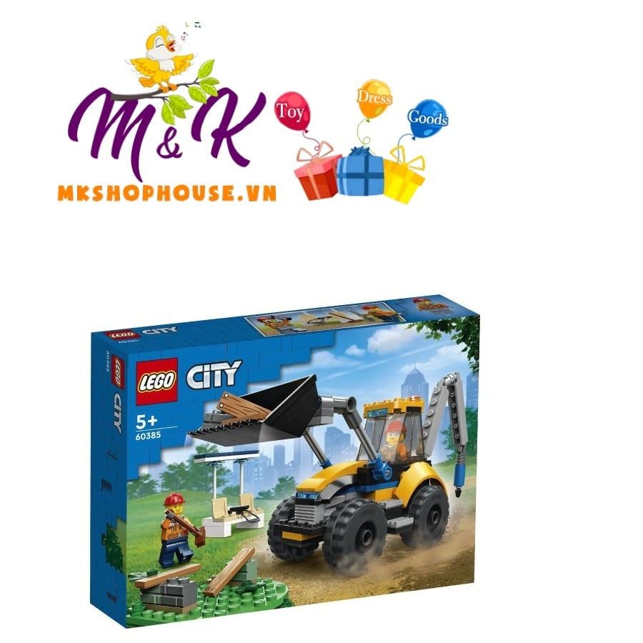 LEGO CITY 60385 Xe Đào Đất Công Trình