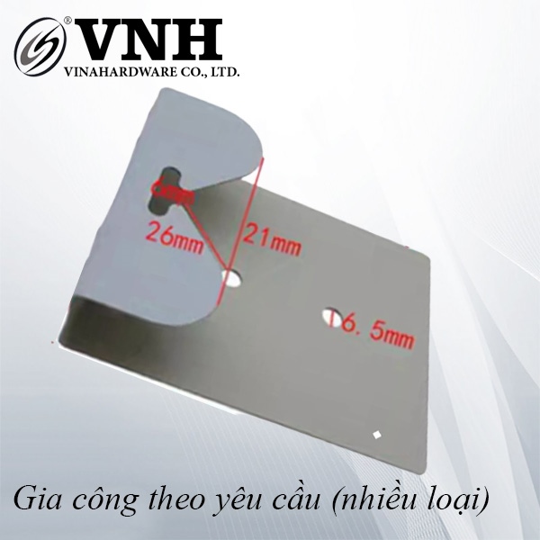 Pat (bas) móc Vinahardware kích thước 97x77x20x1mm, inox 201 - VNH9777201