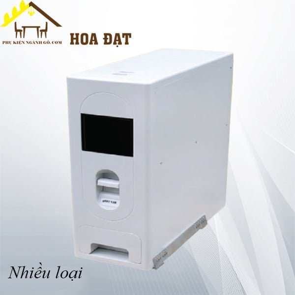 Thùng gạo âm tủ 16kg Vinahardware, ray âm giảm chấn - VNH25017