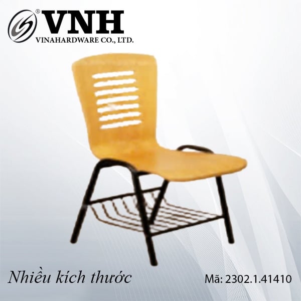 Ghế học sinh lưng tựa gỗ, có ngăn chứa ba lô Vinahardware - VNH021931