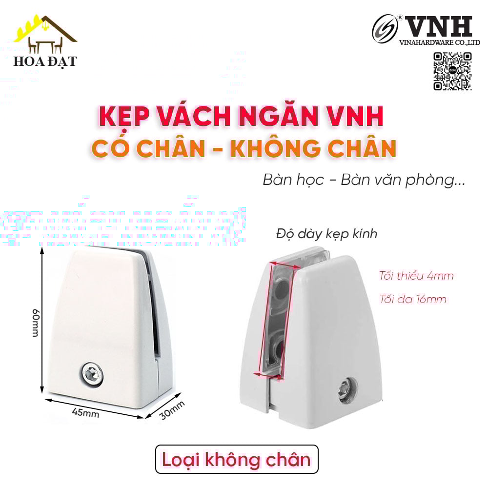 Pát kẹp vách ngăn bàn Vinahardware không chân 6500.2.00014