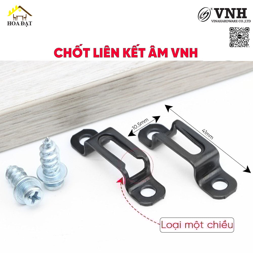 Chốt liên kết âm Vinahardware, sắt xi đen - Mã 2201.2.42101