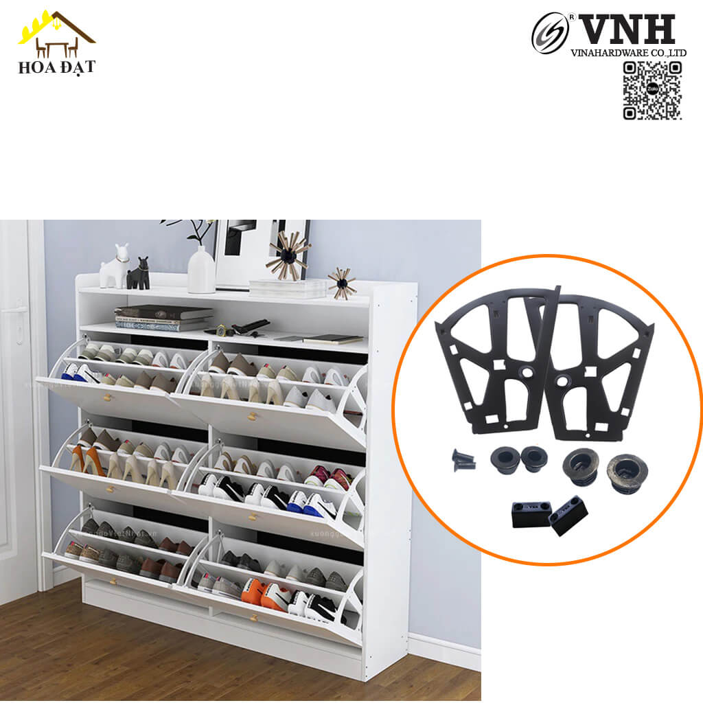 Bản lề tủ giày (kệ giày) thông minh 3 tầng sắt sơn tĩnh điện VNH286100