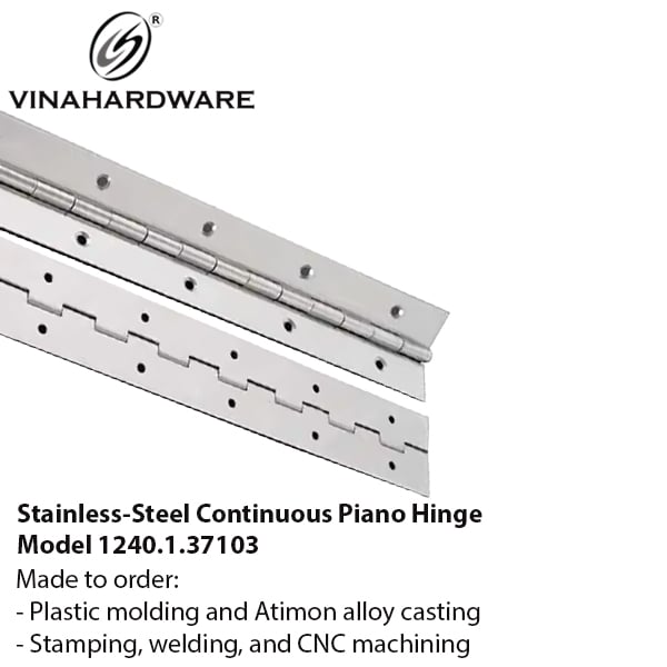Bản lề lá piano inox 304, bản 37mm Vinahardware - 1240.1.37103