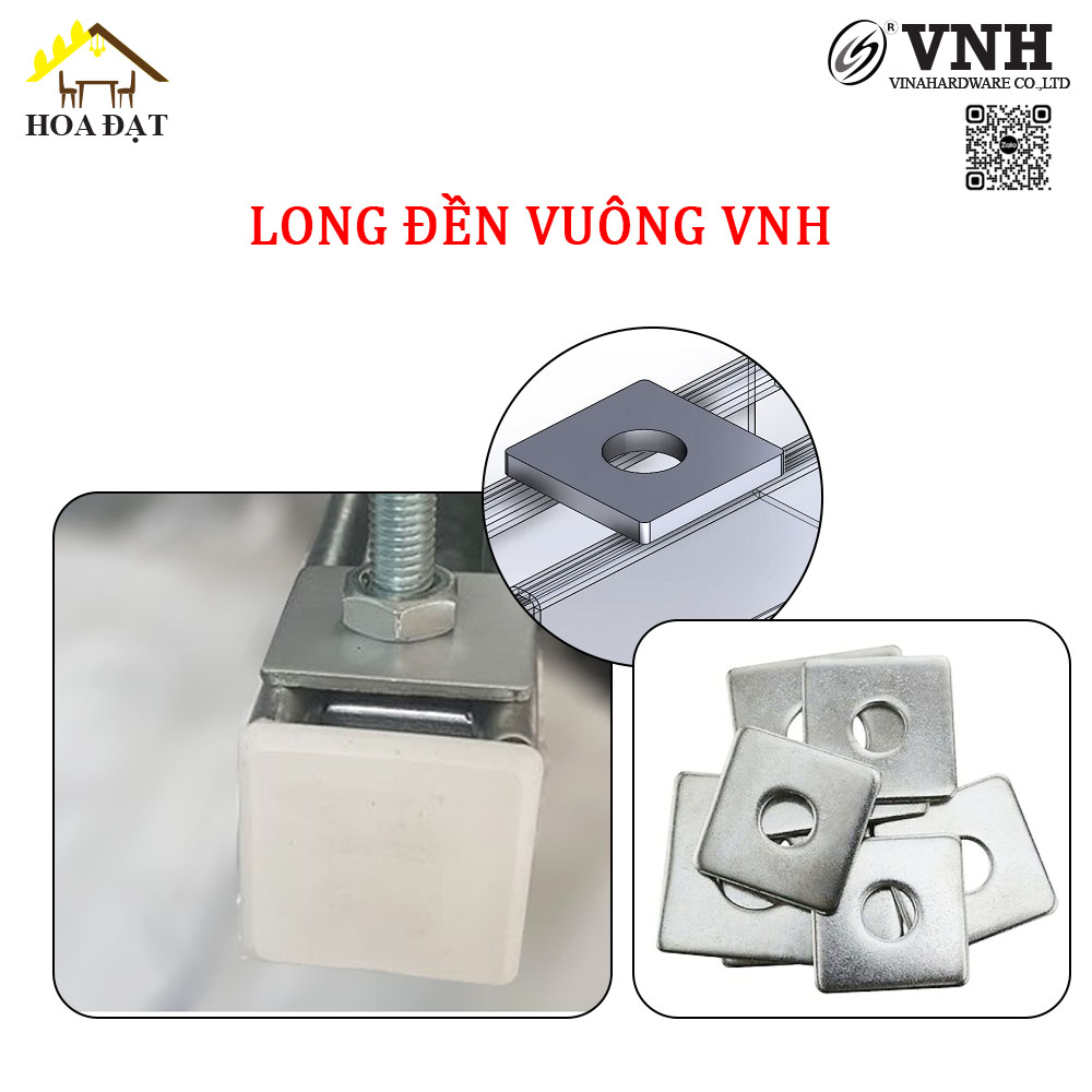 Pat ( Bas) sắt Vinahardware 17,5x17,5x2mm Lỗ M6 1608.1.17170