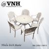 Bộ bàn ghế sân vườn 6 chỗ, gang đúc , sơn trắng Vinahardware - VNH015641