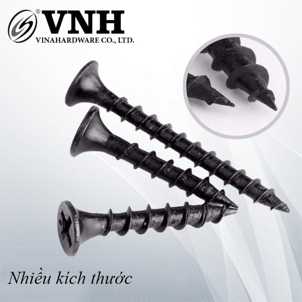 Vít đầu bằng răng nhuyễn M6 Vinahardware, màu đen - ZS660B