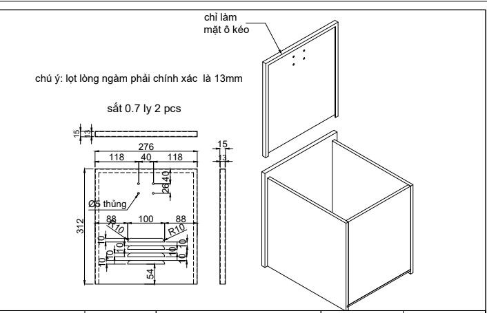 Mặt hộc Vinahardware kích thước 276x312x12x0.7mm, phôi-VNH2923531