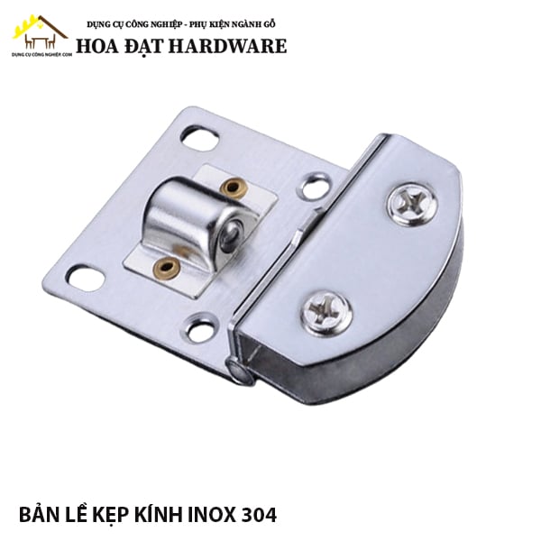 Bản lề kẹp kính tủ 304 inox mờ Hammered 1260.4
