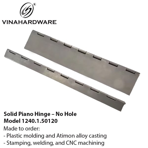 Bản lề lá piano không lỗ bản 50mm, dày 1mm, hàng phôi Vinahardware