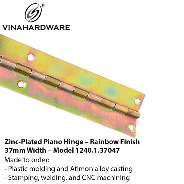 Bản lề lá piano bảy màu, bản 37mm Vinahardware -1240.1.37047