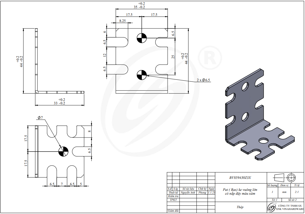 Bas (pát) ke vuông lớn có nắp đậy màu trắng BV859430Z3