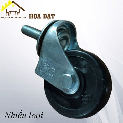 Bánh xe cao su Vinahardware phi 50, ty ren 10 ly, xoay không khóa CT50106KK-CT50106KK