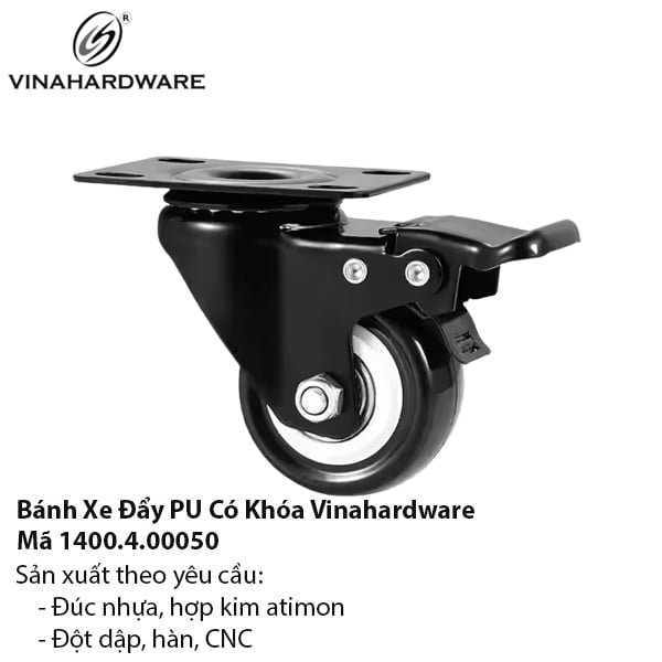 Bánh Xe PU Có Khóa – Mã 1400.4.00050