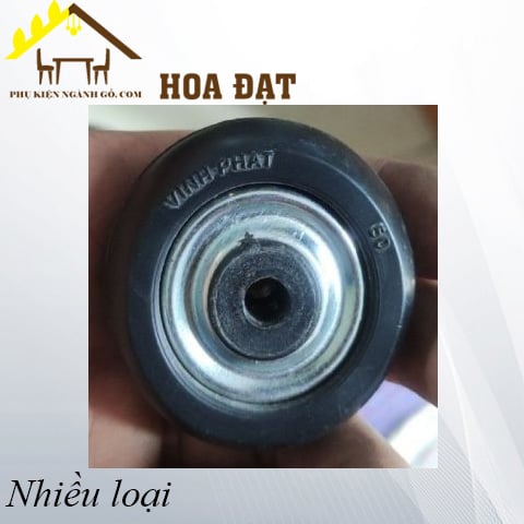 Bánh xe Vinahardware phi 50mm, đế cao su, màu đen Vina - CT50D-CT50D