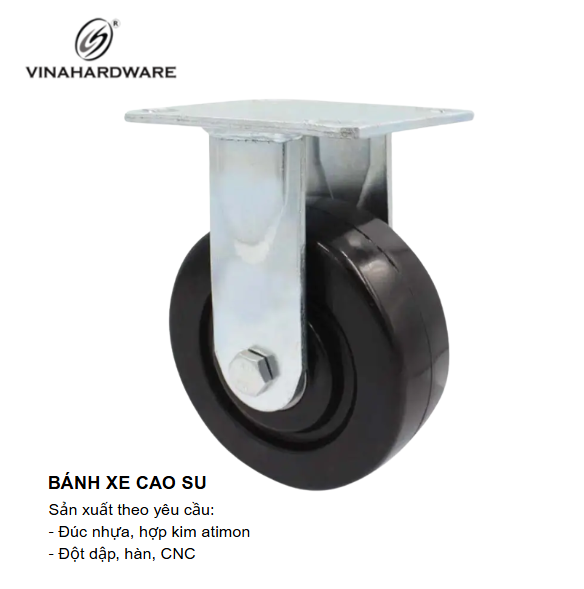 Bánh xe cao su, đế cố định Vinahardware