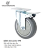 Bánh xe cao su TPR đế vuông, không khóa Vinahardware