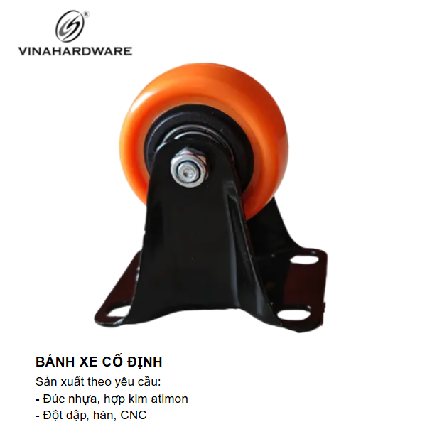 Bánh xe cố định, màu cam Vinahardware