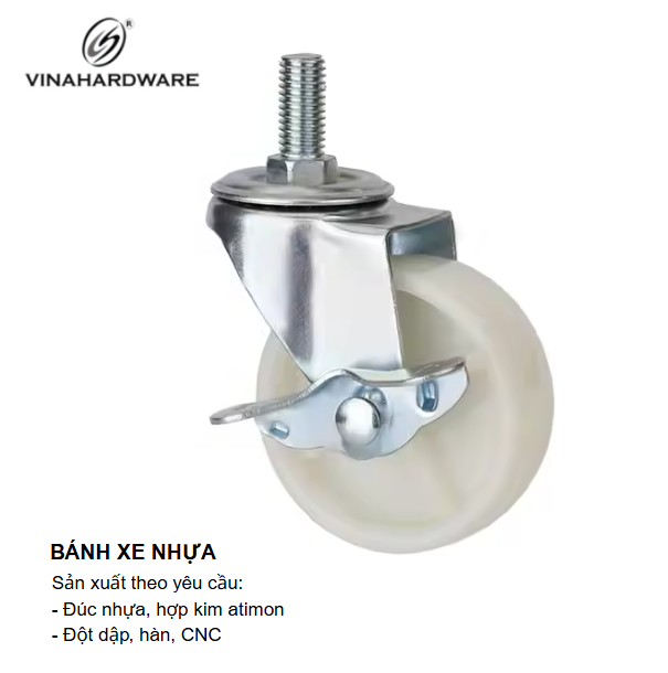 Bánh xe nhựa, có khóa Vinahardware