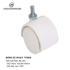 Bánh xe nhựa, tyren, màu trắng đục Vinahardware