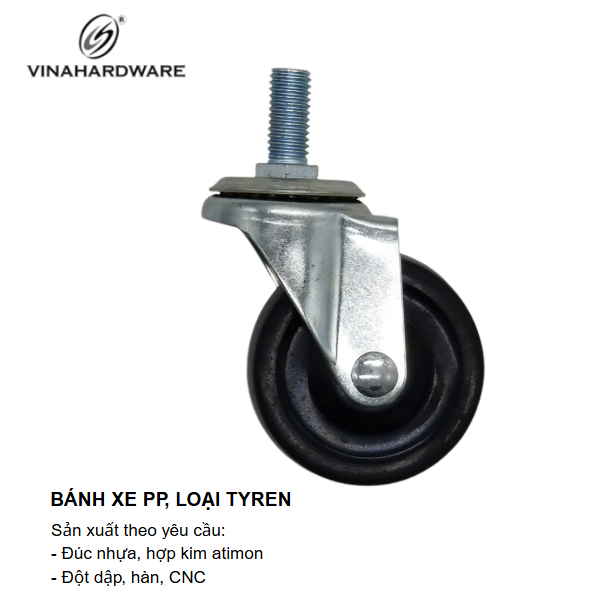Bánh xe PP, tyren, không khóa Vinahardware