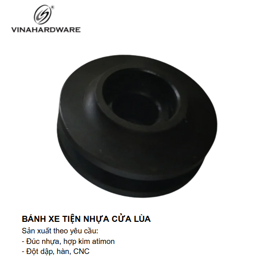 Bánh xe nhựa cửa lùa, phi 70mm Vinahardware