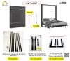 Bộ khung sắt giường xếp gọn âm tủ Vinahardware, sơn đen mờ VNH