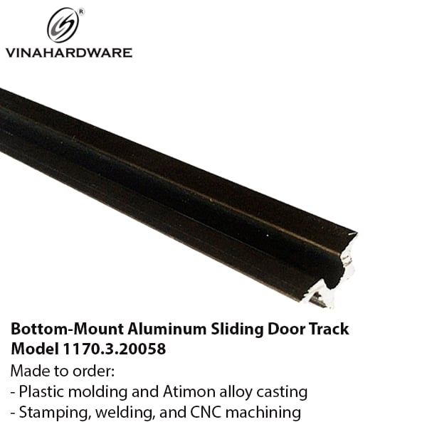 Thanh trượt nhôm cửa lùa đặt dưới -  Mã 1170.3.20058