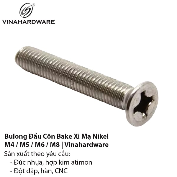 Bulong Bake Đầu Côn Mạ Nikel – Vinahardware M4 – M8