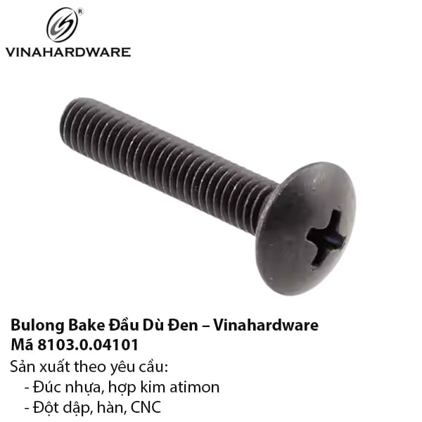 Bulong Đầu Dù Xi Mạ Đen AB – Gia Công Số Lượng Lớn | Mã 8103.0.04101