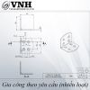 Pat ( Bas) ke vuông 8 lỗ Vinahardware loại 45x40 màu trắng BV4540Z-BV4540Z