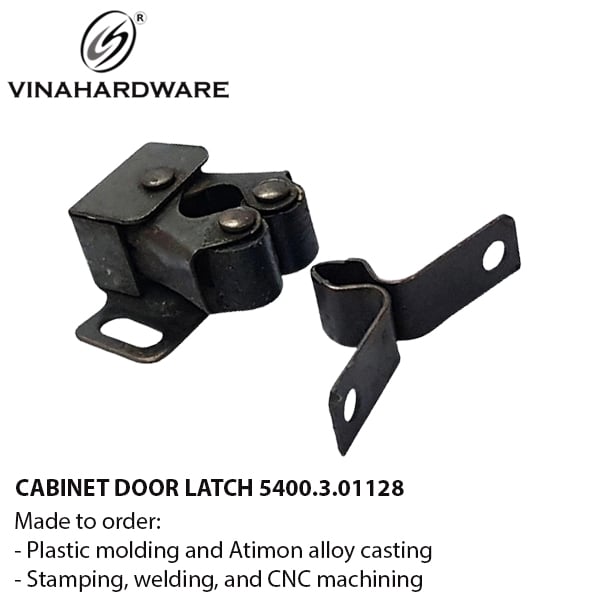 Chốt gài cửa tủ – Bánh xe nhựa lò xo bật – Mã 5400.3.01128