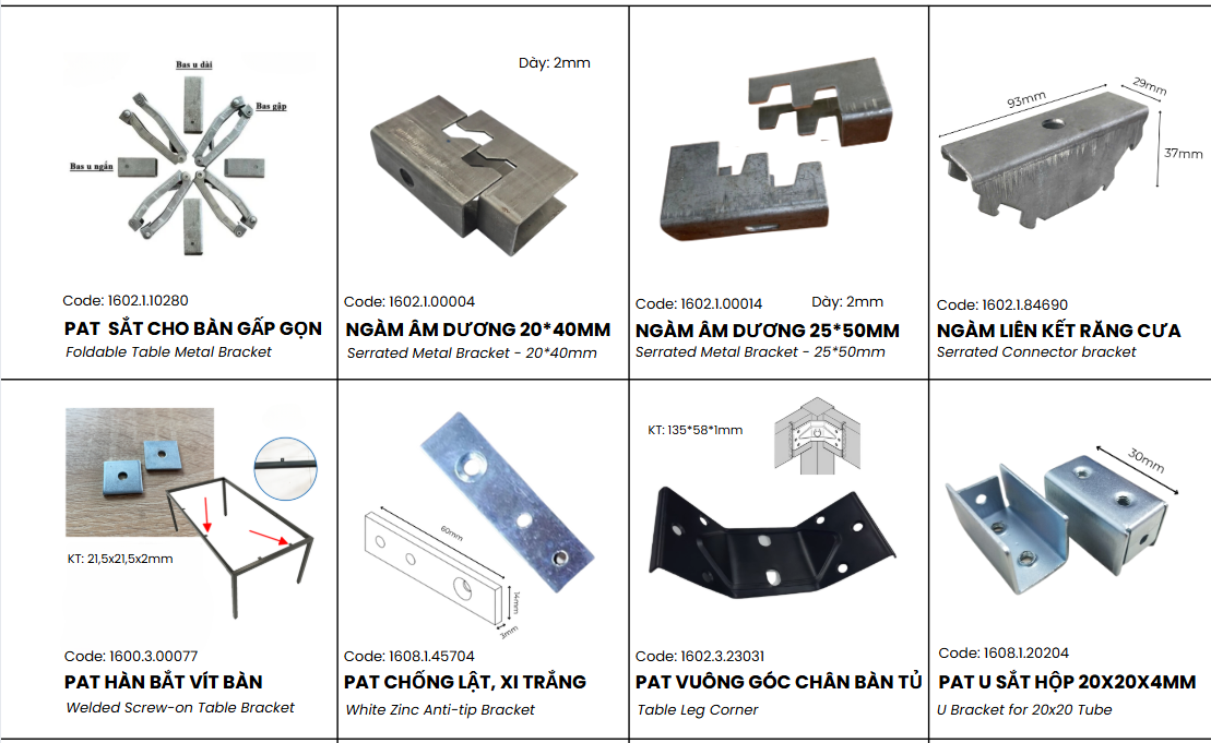 Pat ( Bas) sắt răng cưa ngàm liên kết Vinahardware kích thước 93x29x37