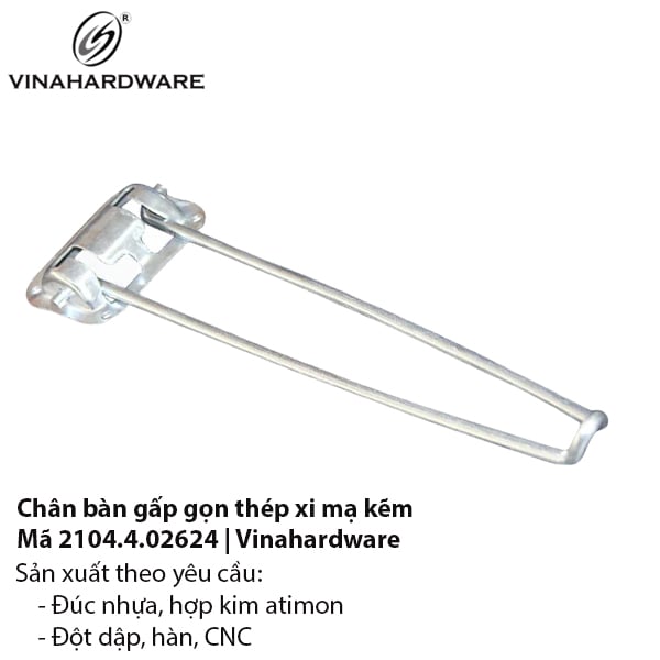 Chân bàn gấp gọn thép xi mạ kẽm – Mã 2104.4.02624 | Vinahardware